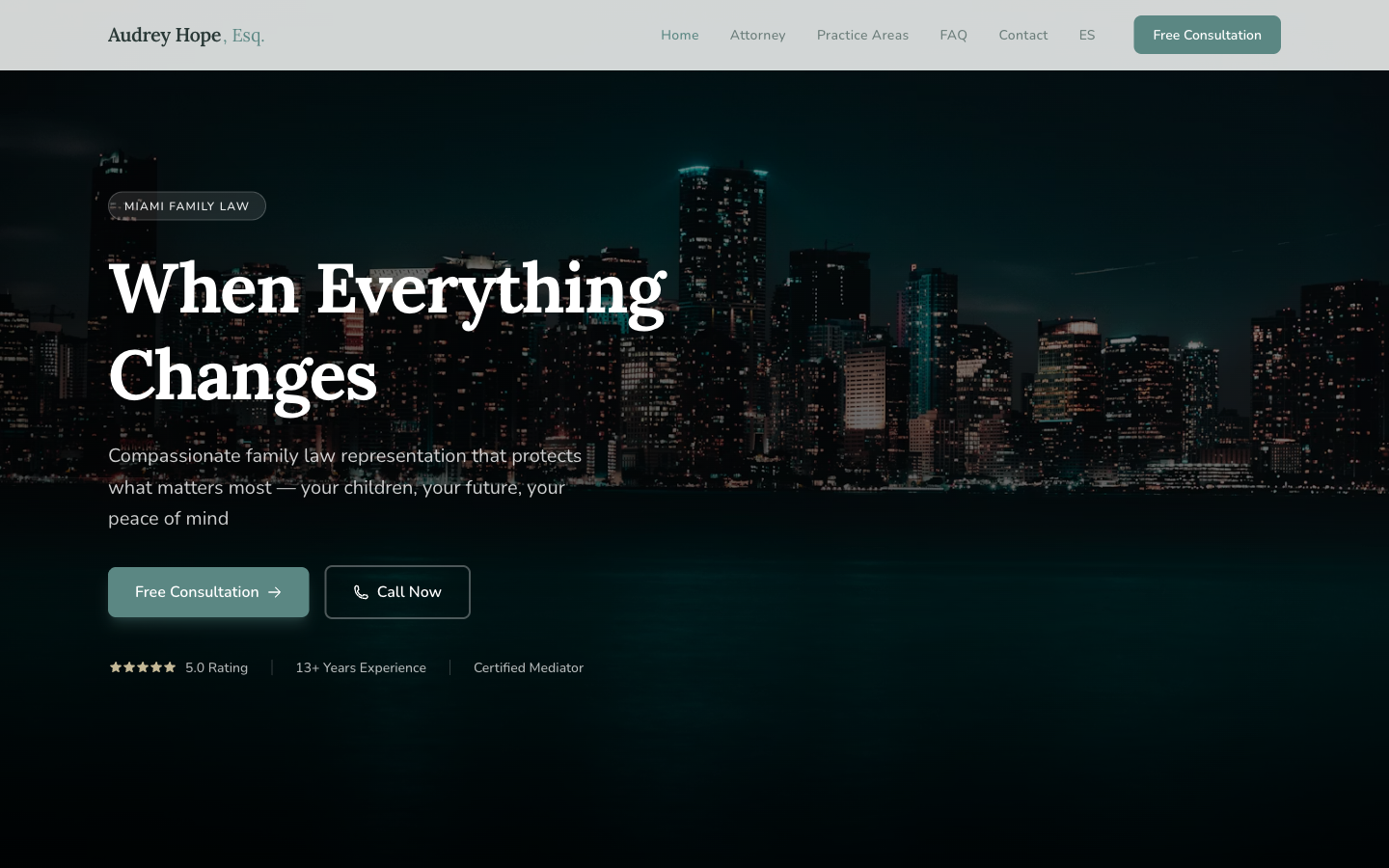 Audrey Hope, Esq. website preview